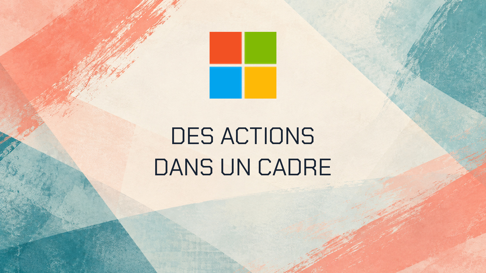 Emblème Microsoft et texte Des actions dans un cadre